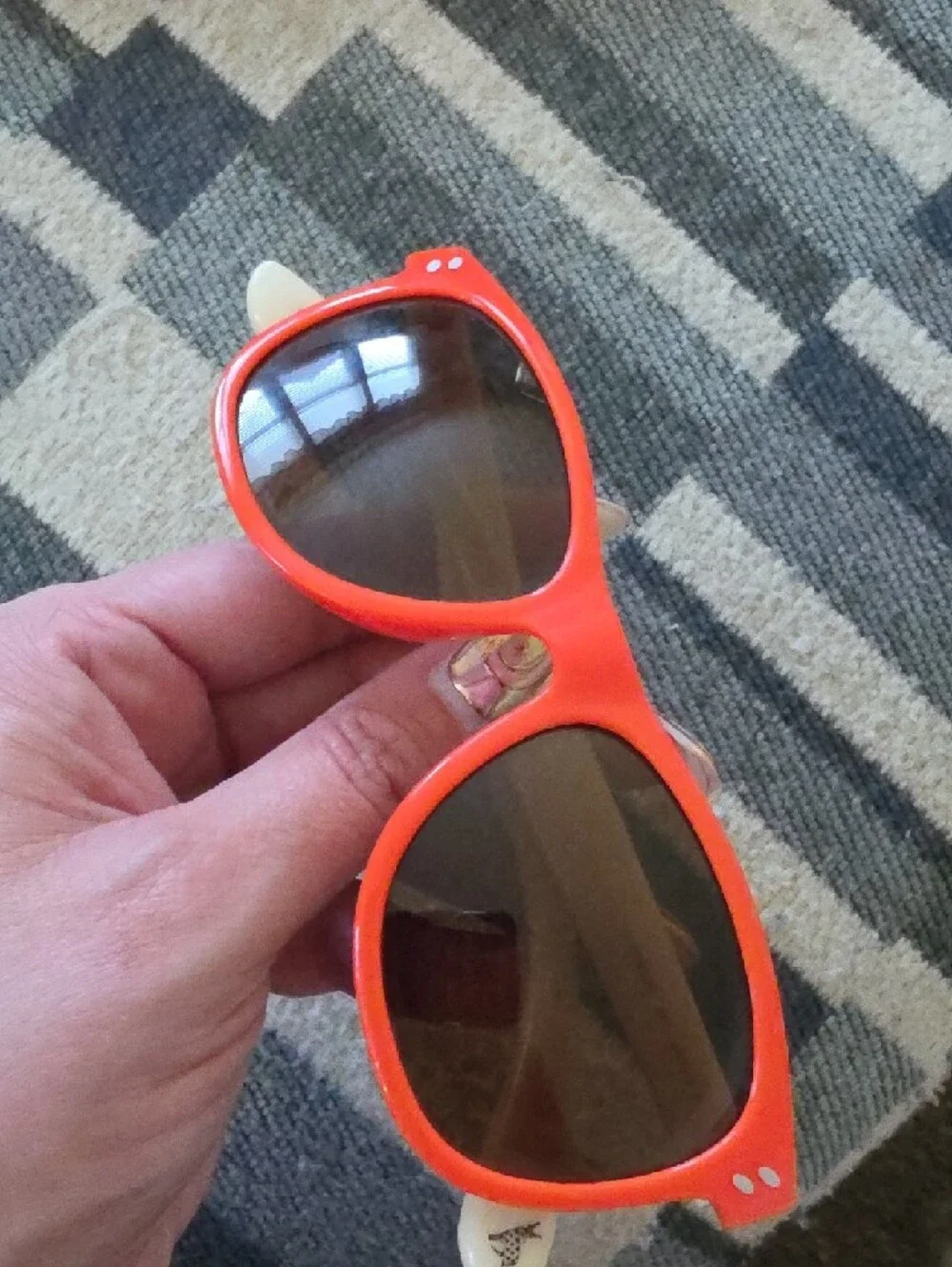 Stella McCartney Orange Sunglasses with Cream Arms and Orange Case